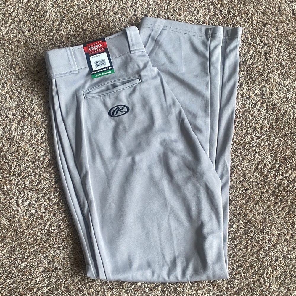 BNWT Men's Rawlings Baseball Pants Gray Large